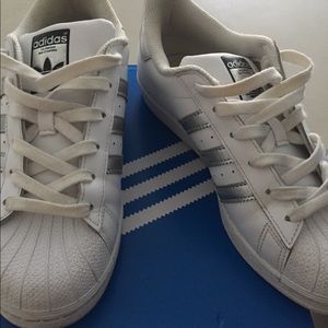 Adidas Superstar in White and Silver